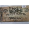 Image 1 : 1840's LARGE $20.00 CANAL NOTE