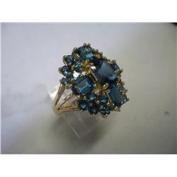 10K Gold Blue Topaz  Ring