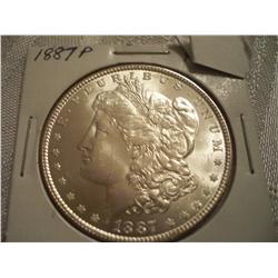 1887 Brilliant Uncirculated Morgan Silver Dollar
