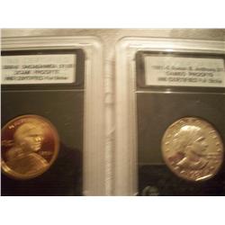 2 Proof -70 Dollars, Sacagawea & Susan B Anthony