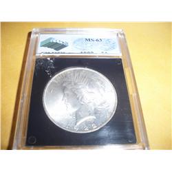 1922 NGS MS-63 SILVER PEACE DOLLAR