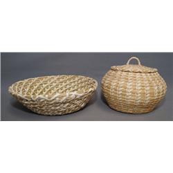 2 PAPAGO BASKETS