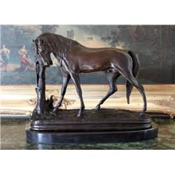 Lovely Bronze Sculpture Horse & Tree