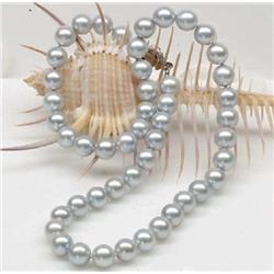 Rare! STUNNING 8-9MM Gray Akoya Cultured Pearl Necklace