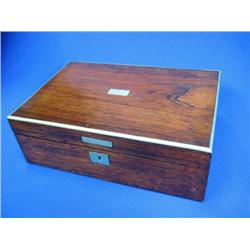 Beautiful 1840s MAHOGANY INLAID SEWING BOX COMPARTMENTS