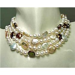 Gorgeous genuine coin pearl necklace 80in