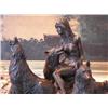 Image 2 : Lovely Bronze Sculpture Woman and Wolves