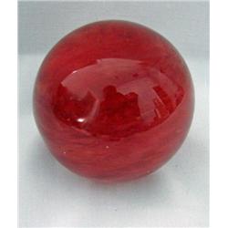 Gorgeous crimson cristobalite ornate crystal ball