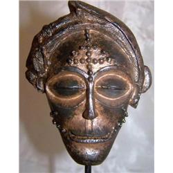 Unusual African Table Top Mask With Stand