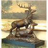 Image 2 : MASSIVE 40LB! Bronze Sculpture Elk Family