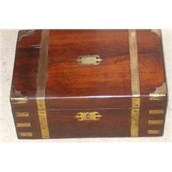 Impressive Victorian rosewood and brass bound writing s