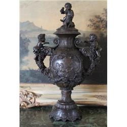 Beautiful Bronze Sculpture Ornate Memorial Urn