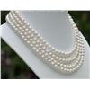 Image 1 : Elegant 4 string 7-8 mm white natural pearl necklace