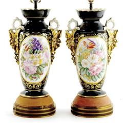 Pair Paris porcelain vases mounted as lamps