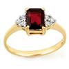 Image 1 : Genuine 1.12 ctw Garnet & Diamond Ring 10K Yellow Gold - Retails for $630