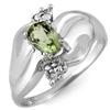 Image 1 : Genuine 0.54 ctw Green Tourmaline & Diamond Ring Gold - Retails for $730