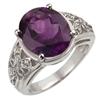 Image 1 : Genuine 4.65 ctw Amethyst & Diamond Ring 10K White Gold - Retails for $1510
