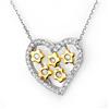 Image 1 : Natural 0.45 ctw Diamond Necklace 10K Multi tone Gold - Retails for $1320