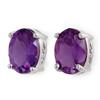 Image 1 : Genuine 1.50 ctw Amethyst Stud Earrings 14K White Gold - Retails for $480