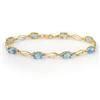 Image 1 : Genuine 8.02 ctw Blue Topaz & Diamond Bracelet 10K Gold - Retails for $1410