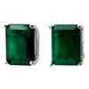 Image 1 : Genuine 2.60 ctw Emerald Stud Earrings 14K White Gold - Retails for $960