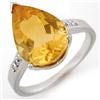 Image 1 : Genuine 5.1 ctw Citrine & Diamond Ring 10K White Gold - Retails for $870