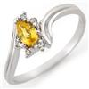 Image 1 : Genuine 0.35ctw Yellow Sapphire & Diamond Ring 10K Gold - Retails for $550