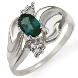Genuine 0.79ctw Blue Sapphire & Diamond Ring White Gold - Retails for $740