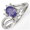 Image 1 : Genuine 0.70ctw Tanzanite & Diamond Ring 10K White Gold - Retails for $700