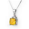 Image 1 : Genuine 2.56 ctw Citrine & Diamond Necklace White Gold - Retails for $850
