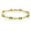 Image 1 : Genuine 7.02 ctw Peridot & Diamond Bracelet Yellow Gold - Retails for $1300
