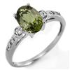 Image 1 : Genuine 1.45ctw Green Tourmaline & Diamond Ring Gold - Retails for $880