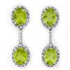Image 1 : Genuine 8.10 ctw Peridot & Diamond Earrings White Gold - Retails for $1260