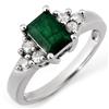 Image 1 : Genuine 1.36 ctw Emerald & Diamond Ring 10K White Gold - Retails for $1310