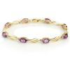 Image 1 : Genuine 6.02 ctw Amethyst & Diamond Bracelet 10K Gold - Retails for $1440
