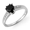 Image 1 : Natural 1.10 ctw White & Black Diamond Ring 14K Gold - Retails for $1390
