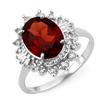 Image 1 : Genuine 3.45 ctw Garnet & Diamond Ring 10K White Gold - Retails for $1230