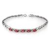 Image 1 : Genuine 1.50 ctw Pink Tourmaline Bracelet 10K White Gold - Retails for $980