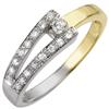Image 1 : Natural 0.30 ctw Diamond Ring 10k 2-Tone Gold - Retails for $1010