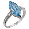 Image 1 : Genuine 3.6 ctw Blue Topaz & Diamond Ring 10K Gold - Retails for $740