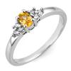 Image 1 : Genuine 0.44 ctw Yellow Sapphire & Diamond Ring Gold - Retails for $680