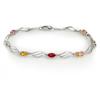 Image 1 : Genuine 3.02 ctw Multi-Sapphire & Diamond Bracelet Gold - Retails for $1060