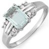 Image 1 : Genuine 1.41 ctw Aquamarine & Diamond Ring 10K Gold - Retails for $850