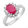 Image 1 : Genuine 1.27 ctw Ruby & Diamond Ring 10K White Gold - Retails for $940