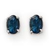 Image 1 : Genuine 3.0 ctw Blue Sapphire Stud Earrings 14K Gold - Retails for $860