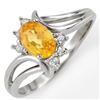 Image 1 : Genuine 0.70ctw Yellow Sapphire & Diamond Ring 10K Gold - Retails for $680