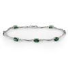 Image 1 : Genuine 3.52 ctw Emerald & Diamond Bracelet White Gold - Retails for $1090
