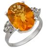 Image 1 : Genuine 5.1 ctw Citrine & Diamond Ring 10K White Gold - Retails for $1140