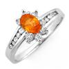 Image 1 : Genuine 1.08 ctw Orange Sapphire & Diamond Ring 10K White Gold - Retails for $1010