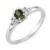 Image 1 : Genuine 0.44 ctw Green Tourmaline & Diamond Ring Gold - Retails for $680